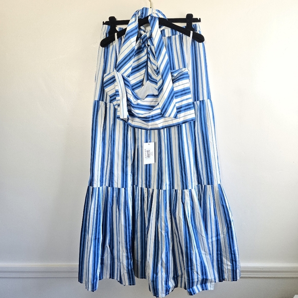 New Solid & Striped The Naomi Top & The Addison Skirt Set Marina Blue NWT Large - Picture 8 of 10